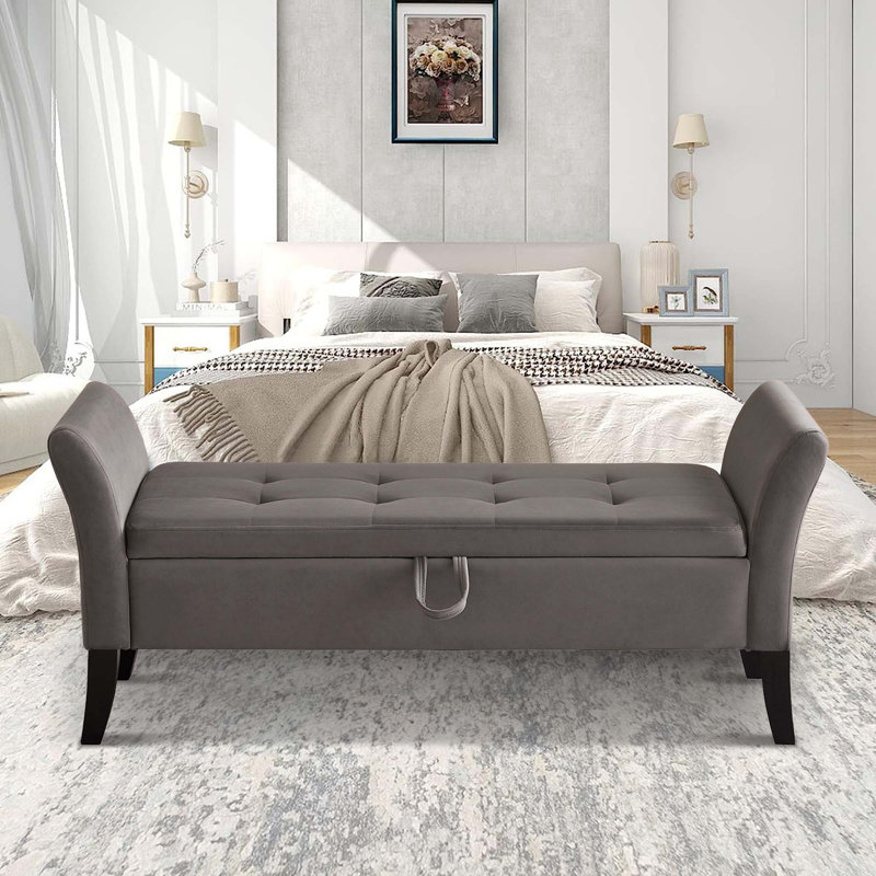 Banc de rangement Schoenbeck, gris