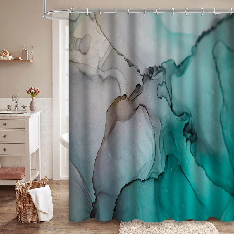 Rideau de douche avec 12 crochets, L 72 po x l 84 po