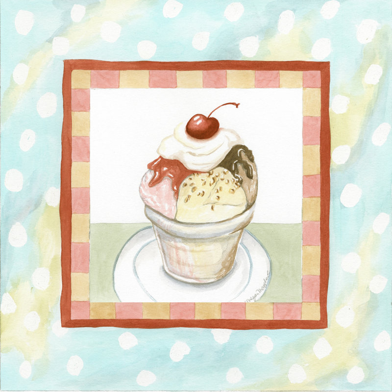 Ice Cream Sundae (AP) by Megan Meagher - Wrapped Canvas Print, 91cm H x 91cm W x 3.8cm D