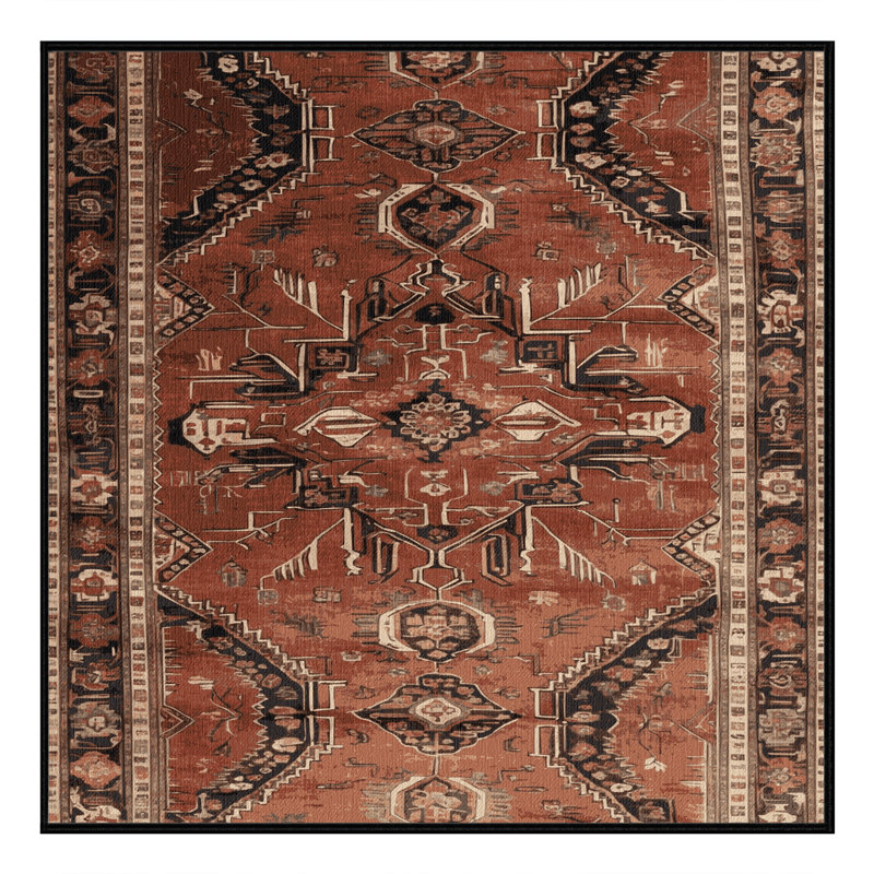 Tapis brun lavable à la machine, Carré 5 pi