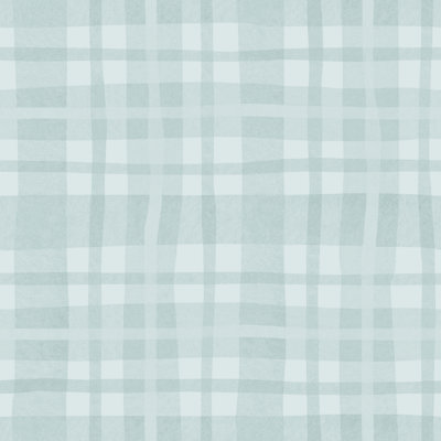 Papier peint texturé à carreaux aquarelle bleu ciel non tissé, non collé