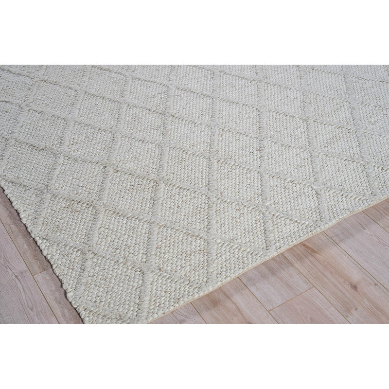 Brentwood Geometric Area Rug in Silver, Rectangle 2' x 3', Ivory