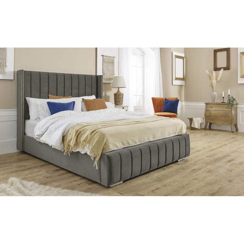Akifumi Upholstered Bed, Single (3'), Grey