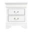 Élégante table de chevet blanche de 24 po pour le rangement de la chambre à coucher organisée - 2 tiroirs, l 21 po x P 16 po peu encombrante, panneau de particules, rehausse l'apparence de l'apparence