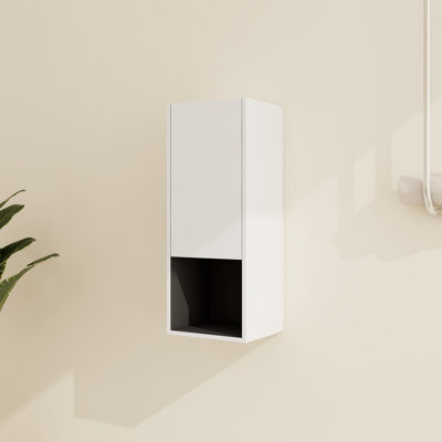 Armoire de salle de bain murale avec rangement ouvert et fermé