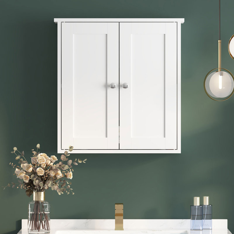 Armoire de salle de bain 22 "en bois à double porte 22", Blanc