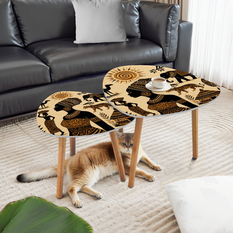 Ensemble de 2 tables basses gigognes Triangle