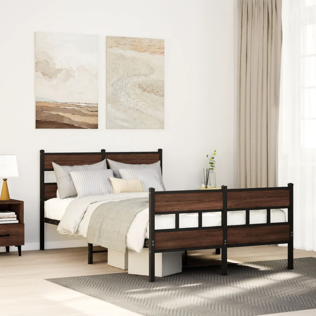 Vidaxl Bed Frame Without Mattress With Headboard And Footboard 90X190 Cm Single
