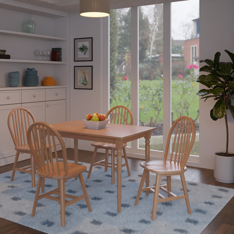 Gailann 4 - Person Solid Wood Solid Wood Top Four Leg Dining Set