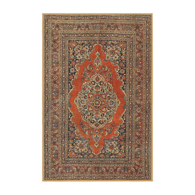 Tapis orange/brun/bleu traditionnel Zetzaf