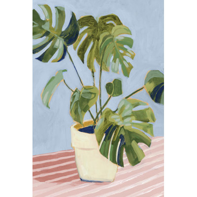 Plant on Pink II 1 Piece Wrapped Canvas Painting