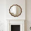 Miroir décoratif rond en bois noir noyer ondulé, pour chambre à coucher, salle de bain, salon, entrée-72892050-76357587