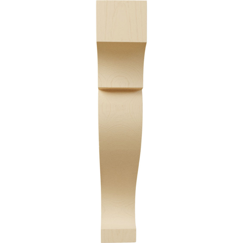 Maple Hand-Carved Decorative Wood Corbel, 10" Height