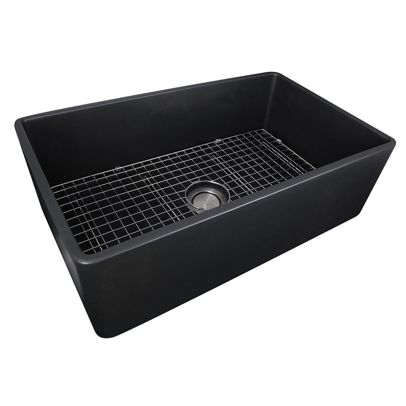 Vineyard 33'' L Single Basin Kitchen Sink, Matte Black