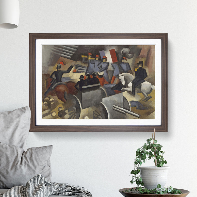 Artillery by Roger De La Fresnaye - Picture Frame Painting, Walnut Framed, 36cm H x 48cm W x 2cm D