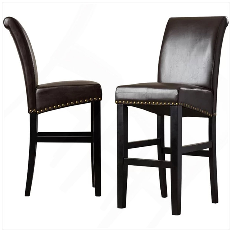 Tabouret de comptoir rembourré 30 po avec structure en bois massif (ensemble de 2)