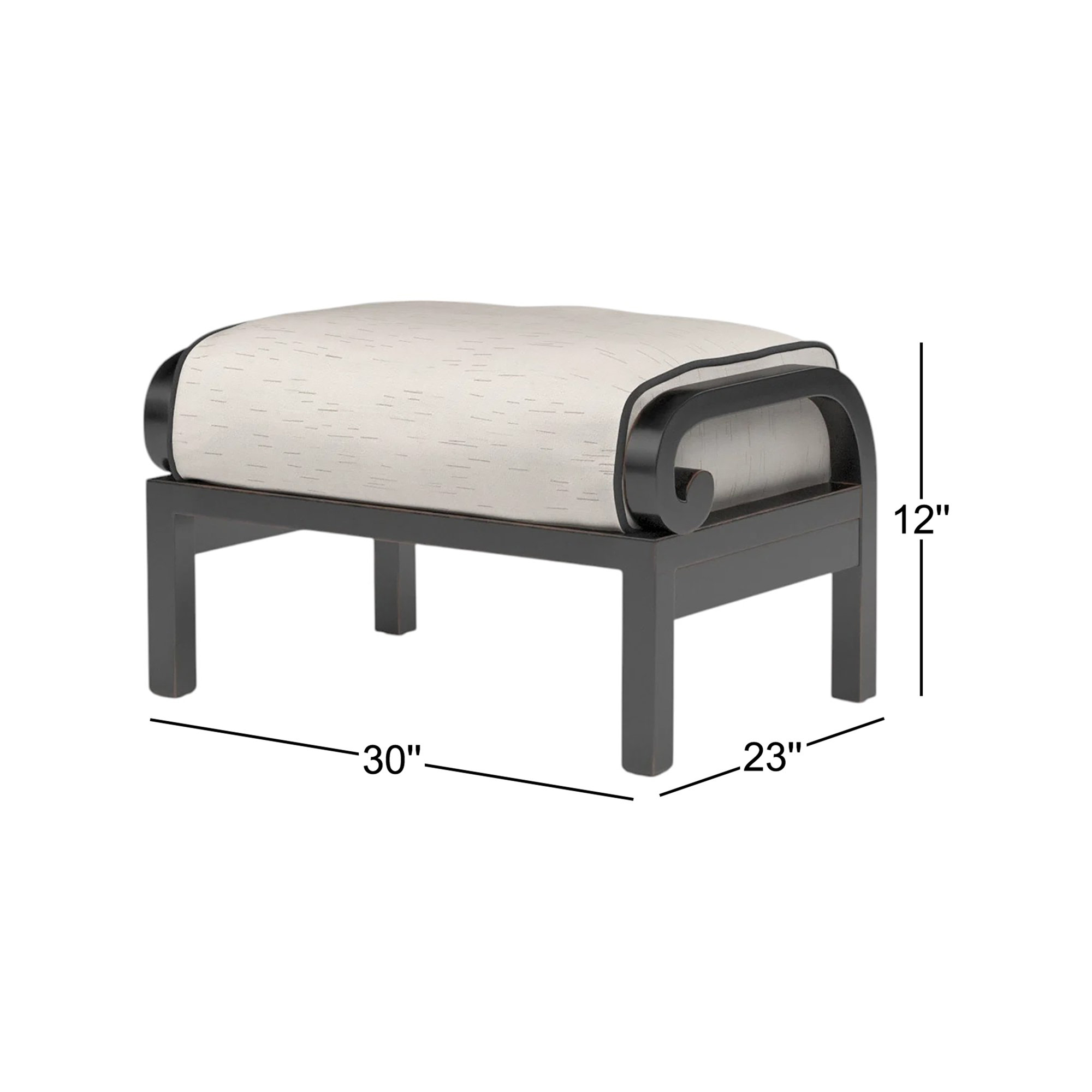 Monterey Outdoor Ottoman with Sunbrella® Cushion, Frequency Sand Sunbrella®