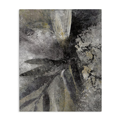 Ay-867-Canvas " Gray Abstract Botanical " by Blursbyai