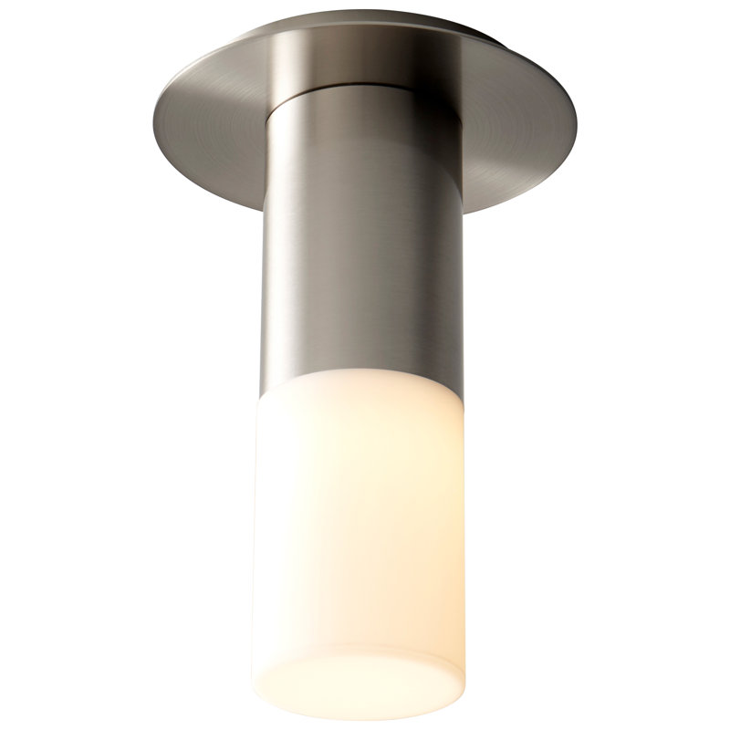 Alleyton Acrylic Flush Mount, Satin Nickel, 9" H x 5.88" W x 5.88" D