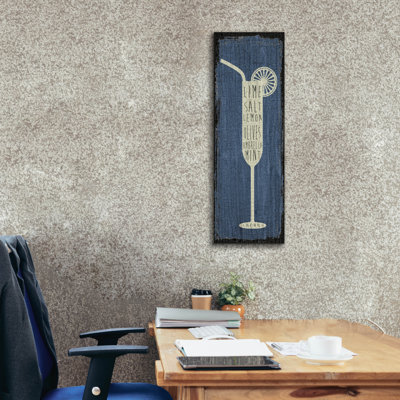  «Cocktail Sign 4» par Erin Clark, art mural sur toile, 12 po x 36 po