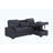 Modern 91"W Charcoal Chenille Fabric Reversible Sleeper Sectional With Storage Chaise, Drop-Down Table, Cup Holders And Charging Ports-949320833