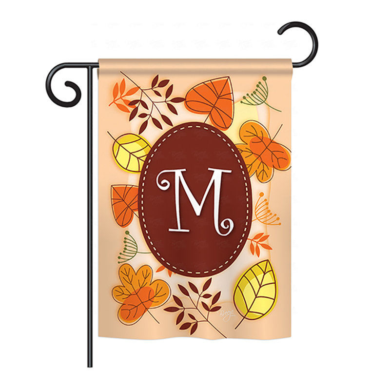 Drapeau de maison en polyester à 2 côtés digramme d’automne, H 40 po x l 28 po, M