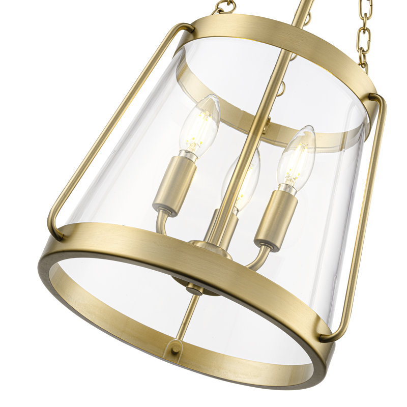 Luminaire suspendu 3 lumières 11,75 po Adabella - laiton rétro, H 21,75 po x l 11,75 po x P 11,75 po, Laiton, Trois lumières