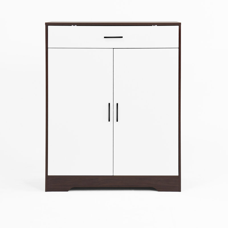 Freestanding Shoe Cabinet, 4-layer Wooden Storage With Adjustable Shelves, For Entryway, Stylish And Practical 4 Cabinet Drawer, Rack Office, Modern Appearance