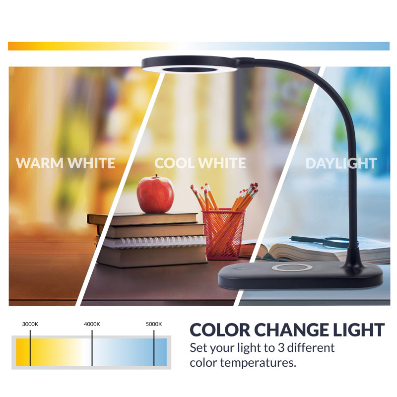 Yates Adjustable USB Desk Lamp, Black