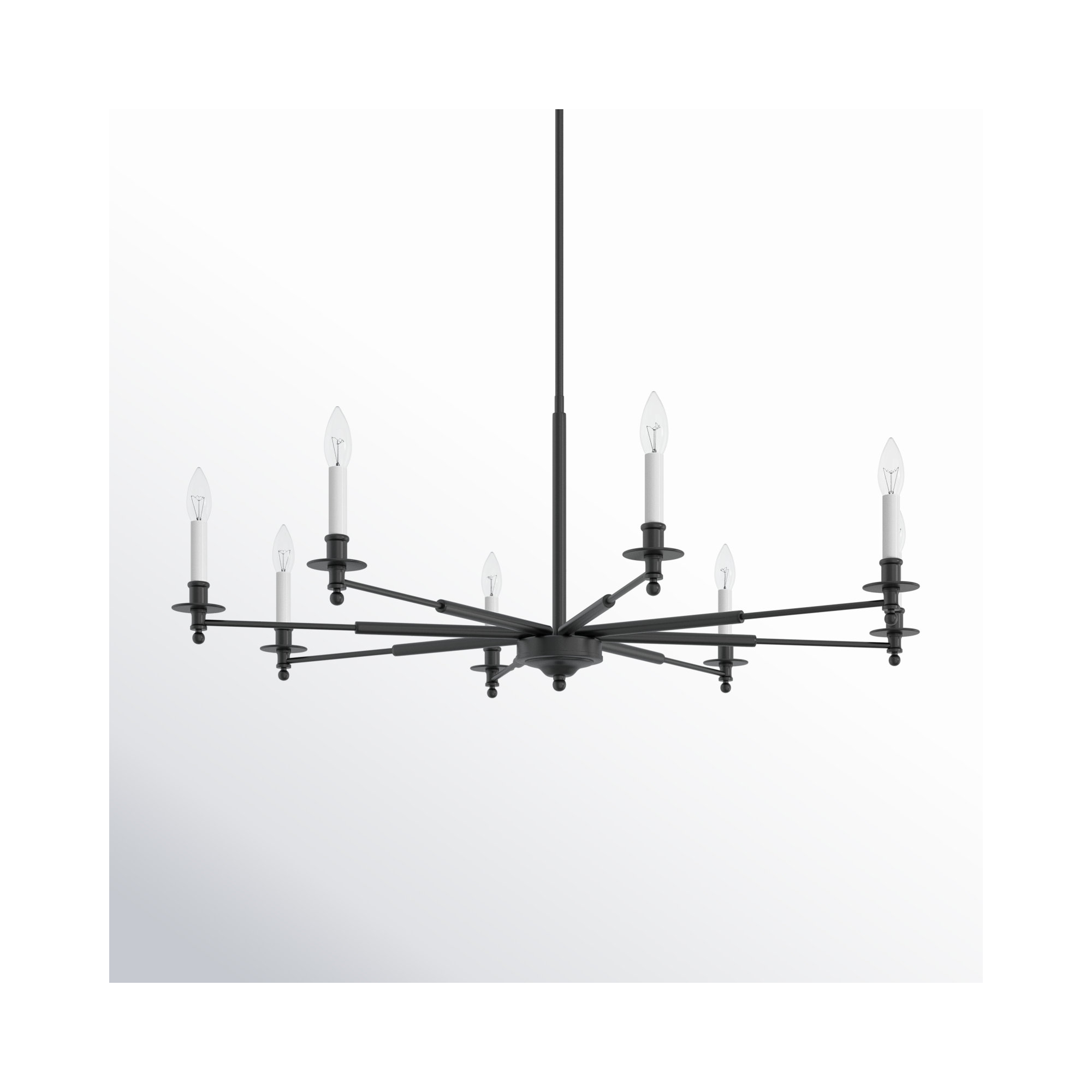 Perle 8 - Light Metal Chandelier, Matte Black
