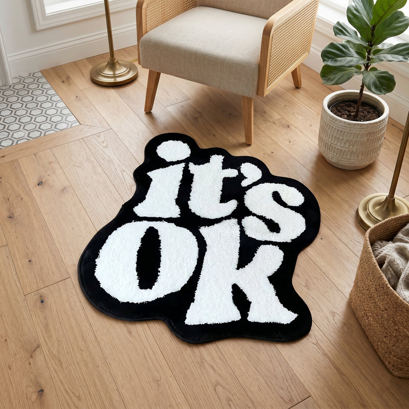 C'est bon! Tapis noir et blanc fantaisie