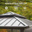 Pavillon de jardin en aluminium 8 pi 6 pi avec structure stable, double toit et 2 tablettes de conférence pratiques - brun aluminium 6 pi, tablettes, pour terrasse de jardin