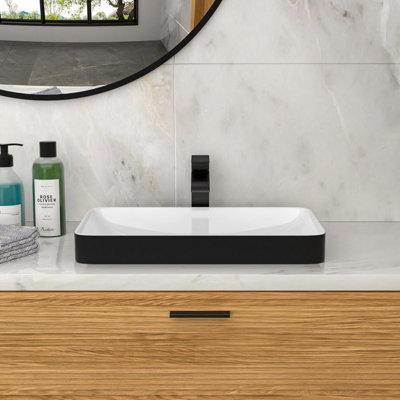 Lavabo vasque rectangulaire en céramique