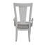 Chaise avec accoudoirs Katia en lin gris clair et blanc vieilli (ensemble de 2)