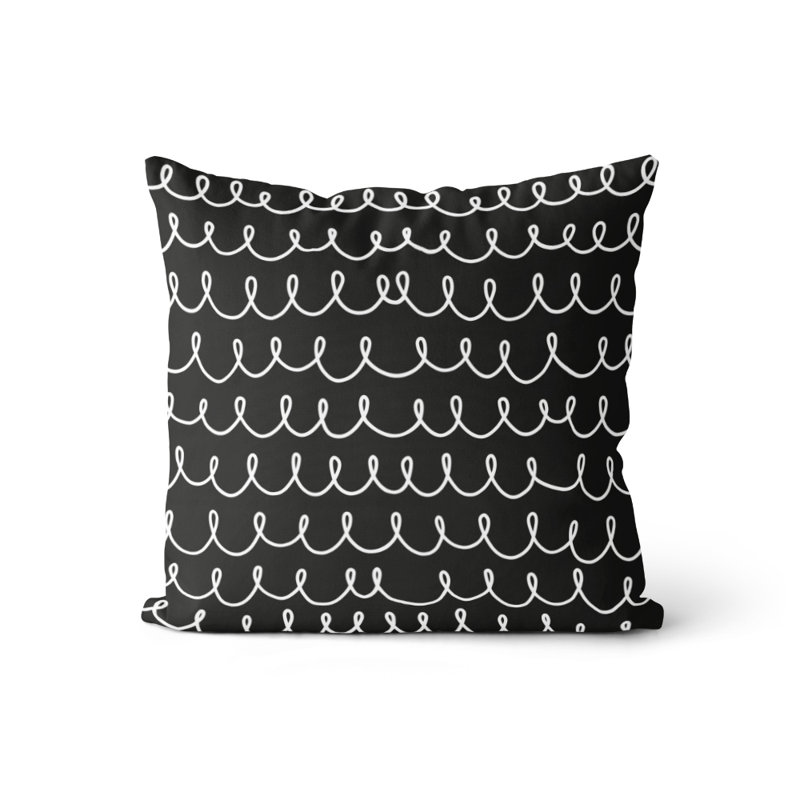 Housse et insert d'oreiller carré, Noir / blanc