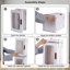 Armoire de rangement pliante empilable à 4 niveaux Adelaine, organisateur de rangement en plastique 108 pte avec tablettes réglables, roues et portes magnétiques (ensemble de 2)-129053050-129053051