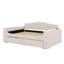 Lit de jour double rembourré en molleton avec lit gigogne et accoudoirs de rangement, structure de canapé avec système audio Bluetooth intégré et ports de charge USB-1695741203