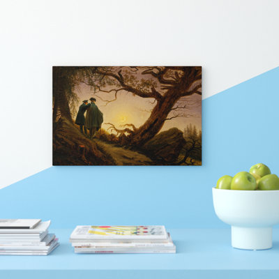 Contemplating the Moon by Friedrich Caspar David - Wrapped Canvas