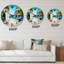 Horloge murale nautique et côtière, maisons blanches avec fleurs en fleurs près de la mer-60187959