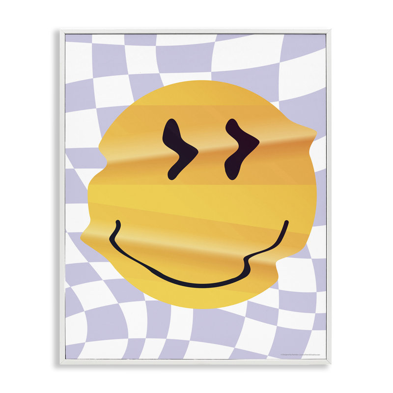 «Wavy Checkered Smile», estampe numérique par Reinders, Estampe numérique encadrée blanc bord de mer, H 20 po x l 16 po