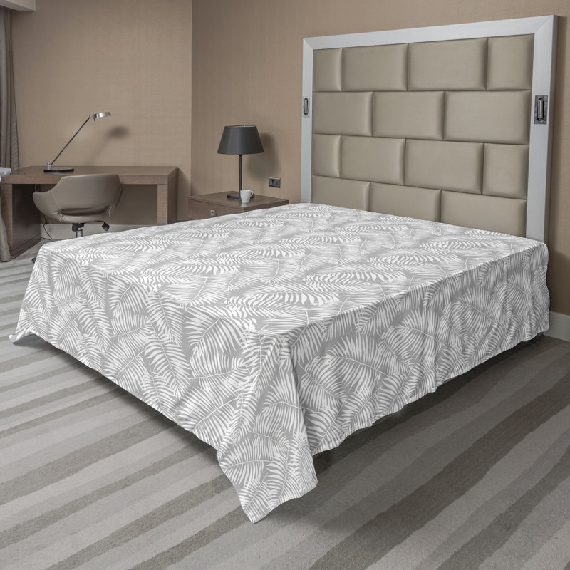 Polyester Flat Sheet, Gray/White, Queen Flat Sheet