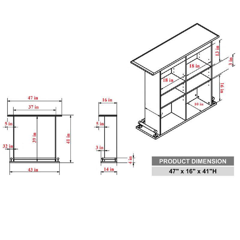 Digregorio 47 " L Bar Cabinet