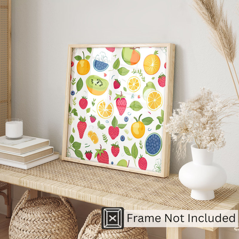 «Food and Kitchen Fruits I», reproduction d'art moderne sans cadre, H 14 po x l 14 po