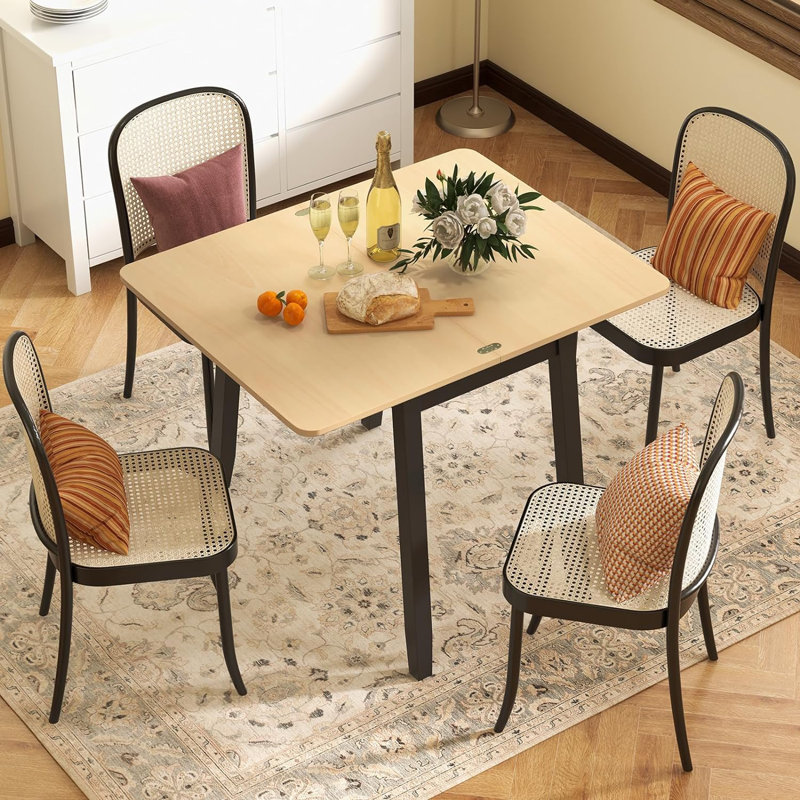 Kayla 100cm Rectangular Folding Table, Natural/Black