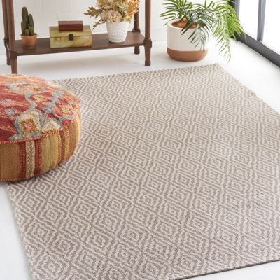 Martha Stewart Cotton Geometric Rug in Taupe