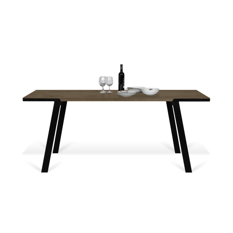 Amajae Metal Base Dining Table, Walnut
