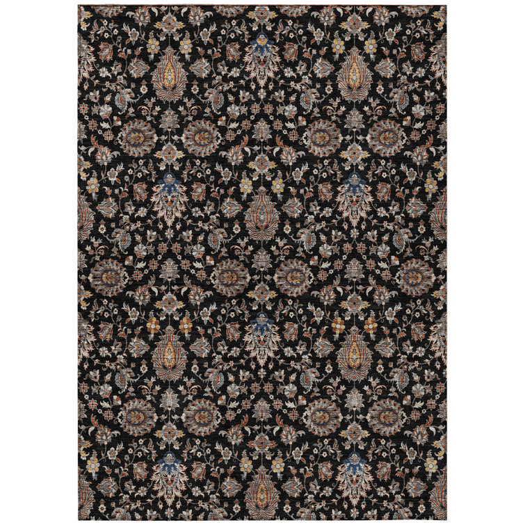 Machine Washable Indoor/Outdoor Husby ACN2192 Global Rug