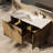 Lancy 48" W x 20" D Bath Vanity Gun Metal Faucet Set & Mirror-113288232