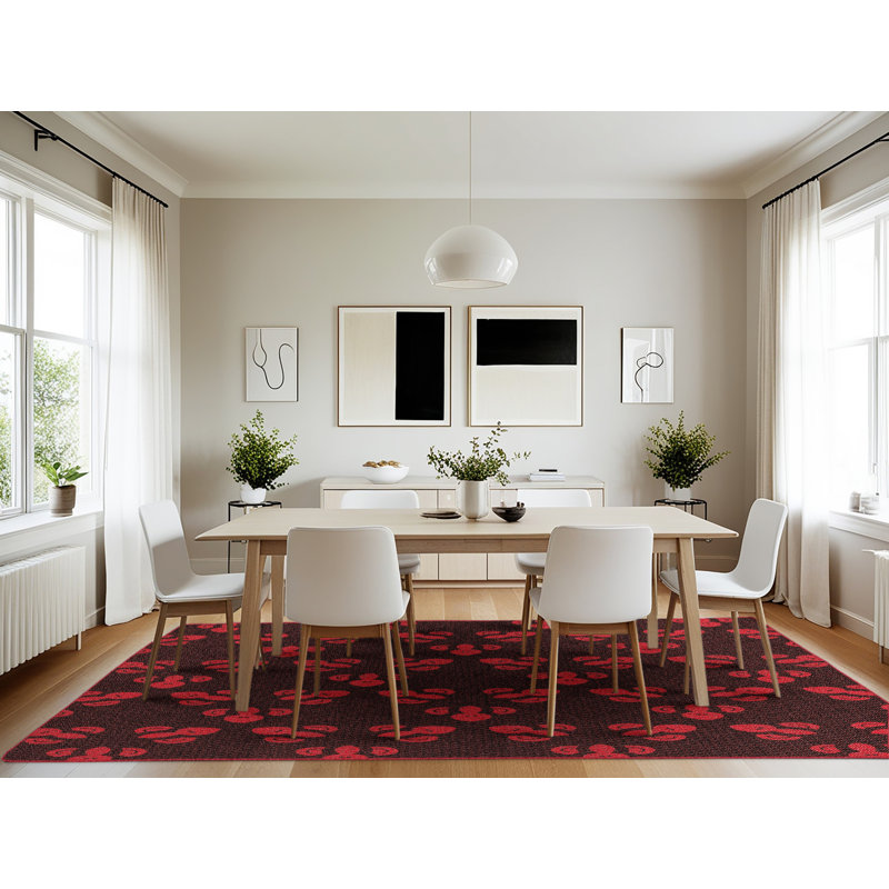 Tapis 100% à motifs lavables à la machine 2989 8, Rectangle 7 pi x 10 pi