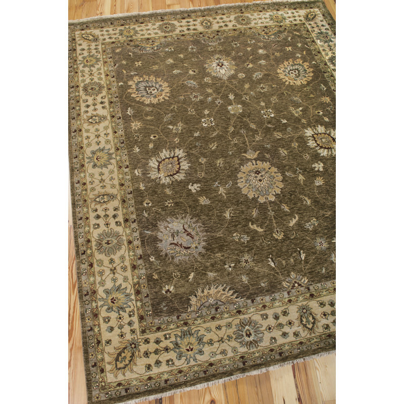 Chocolate Hand-Knotted Wool Persian Runner Rug